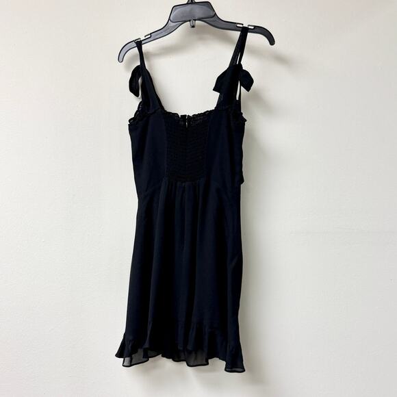 Reformation Christine Tie Shoulder Sweetheart Neck Mini Dress Black Women's US 4 - Picture 7 of 7